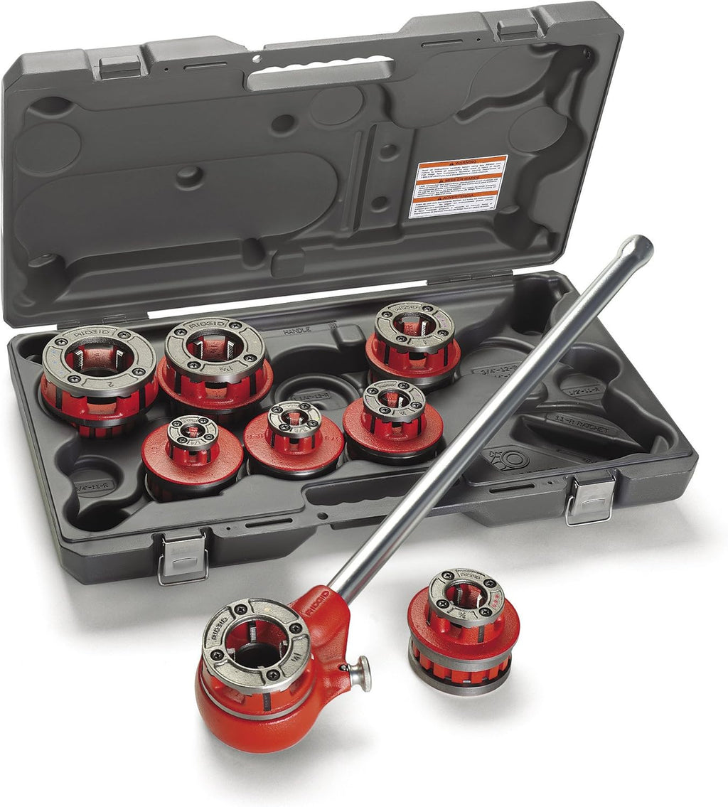 Ratchet Threader Set, 1/2-Inch to 1-1/4-Inch NPT Pipe Threading Dies and Manual Ratcheting Pipe Threader with Carrying Case U712091