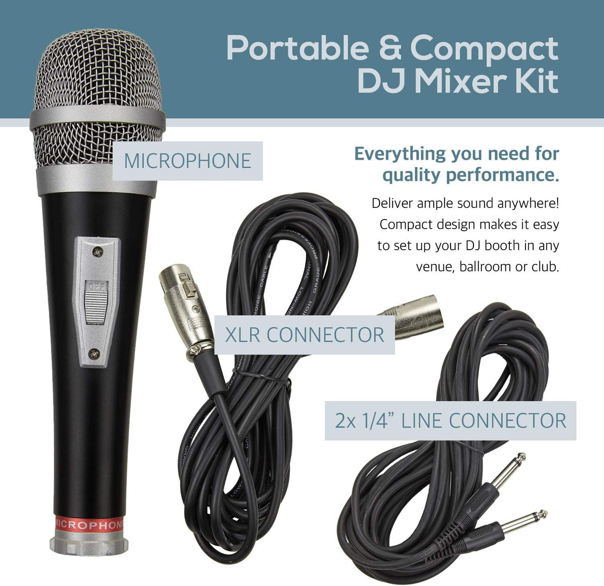 8 Channel Bluetooth PA System with Wired Microphone and Tripods F29029