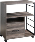 Rolling File Cabinet with Drawer and Open Storage Shelves R752484