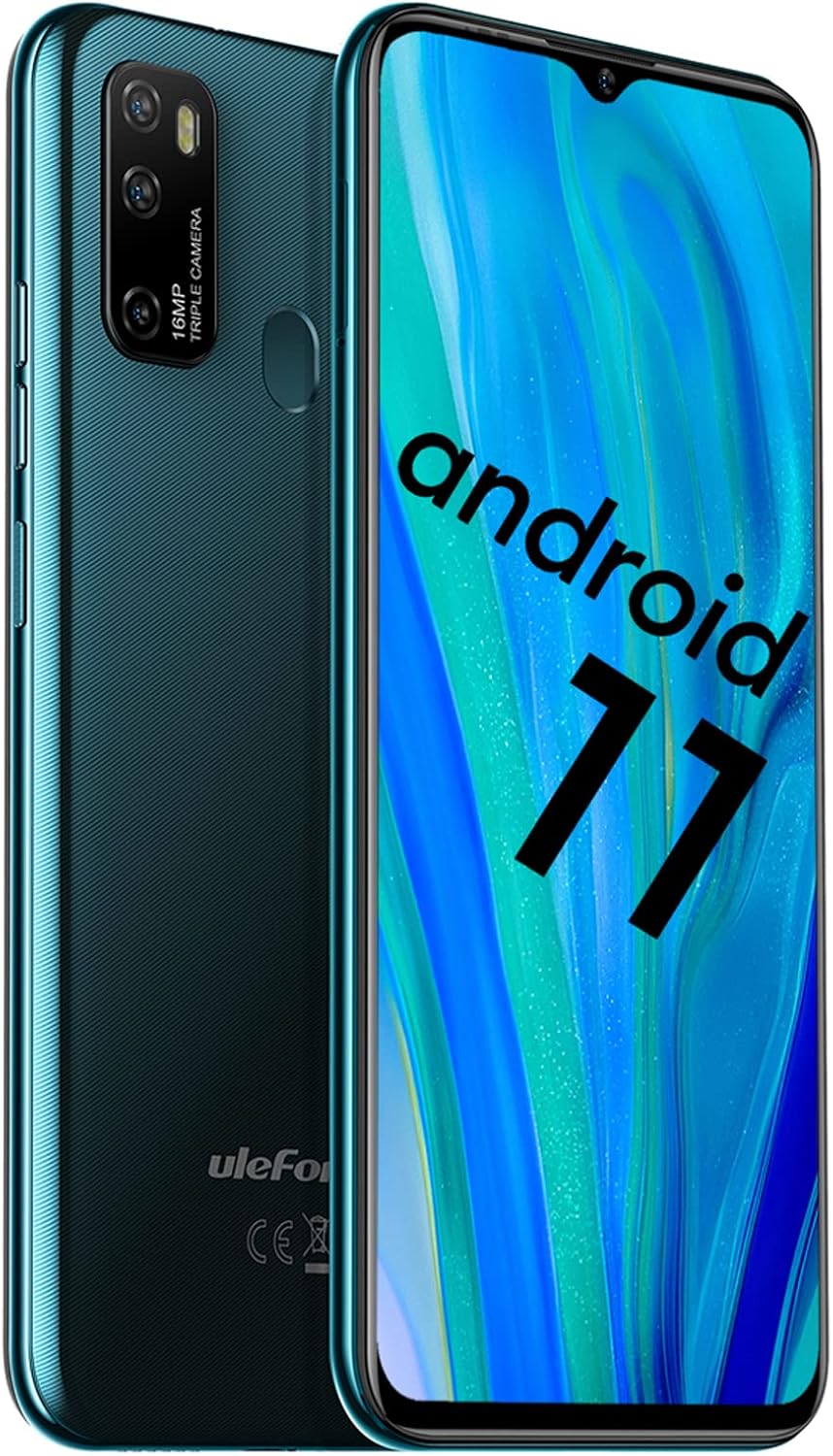 Unlocked Android Smartphone 6.52" Triple Camera Dual SIM 4500mAh Green A62317