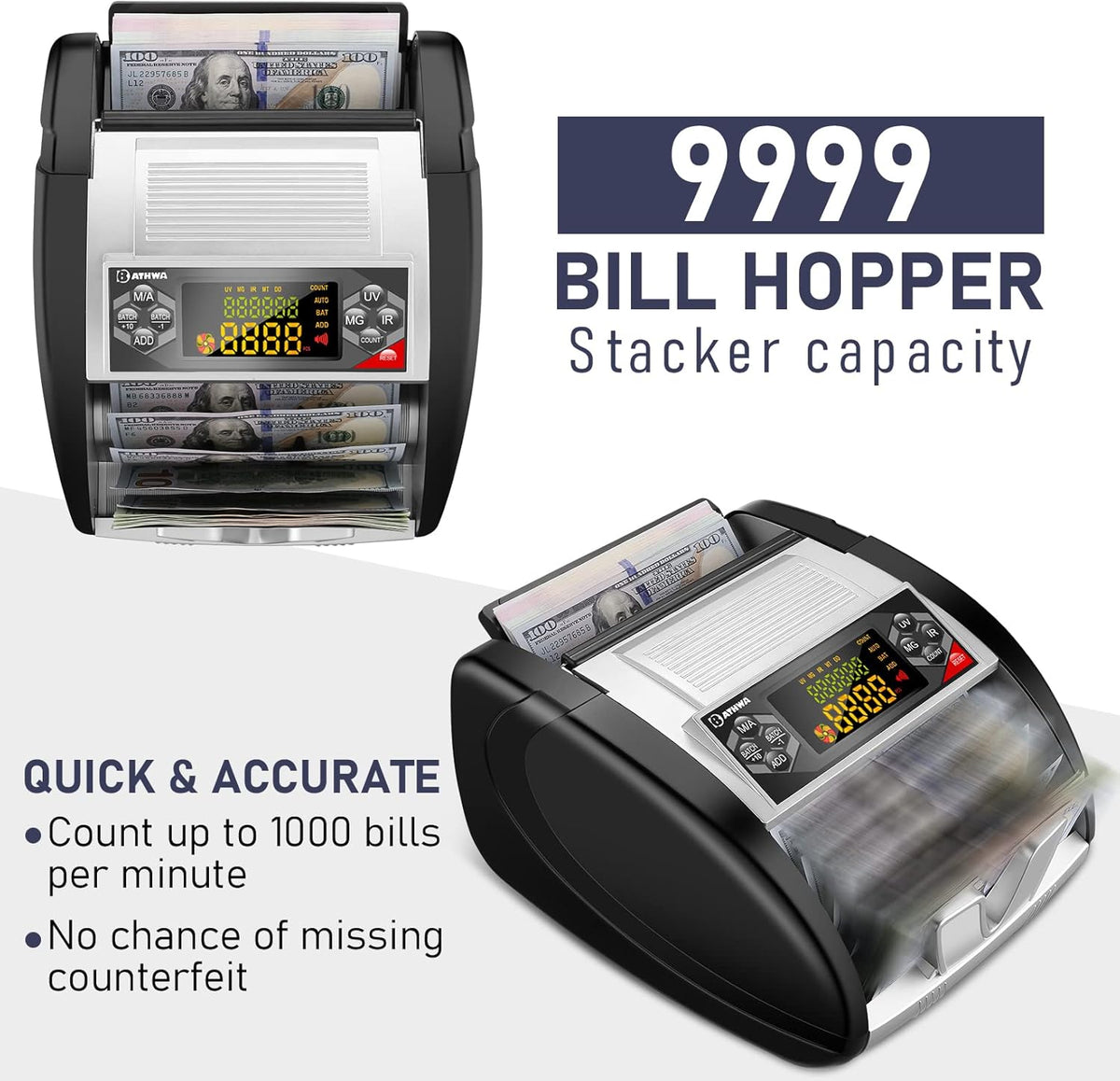 Money Counter Machine with Counterfeit Bill Detector U950