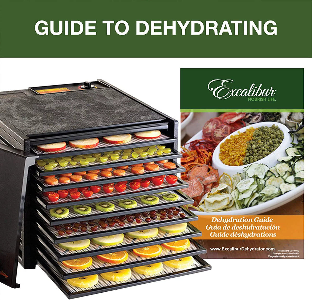 Black 9 Trays Electric Food Dehydrator 600 W L619