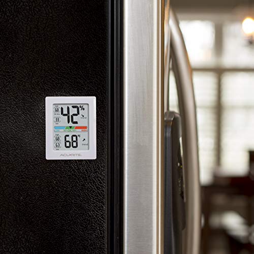 White 3 x 2.5 Inches Humidity Meter Hygrometer Indoor Digital Thermometer G325