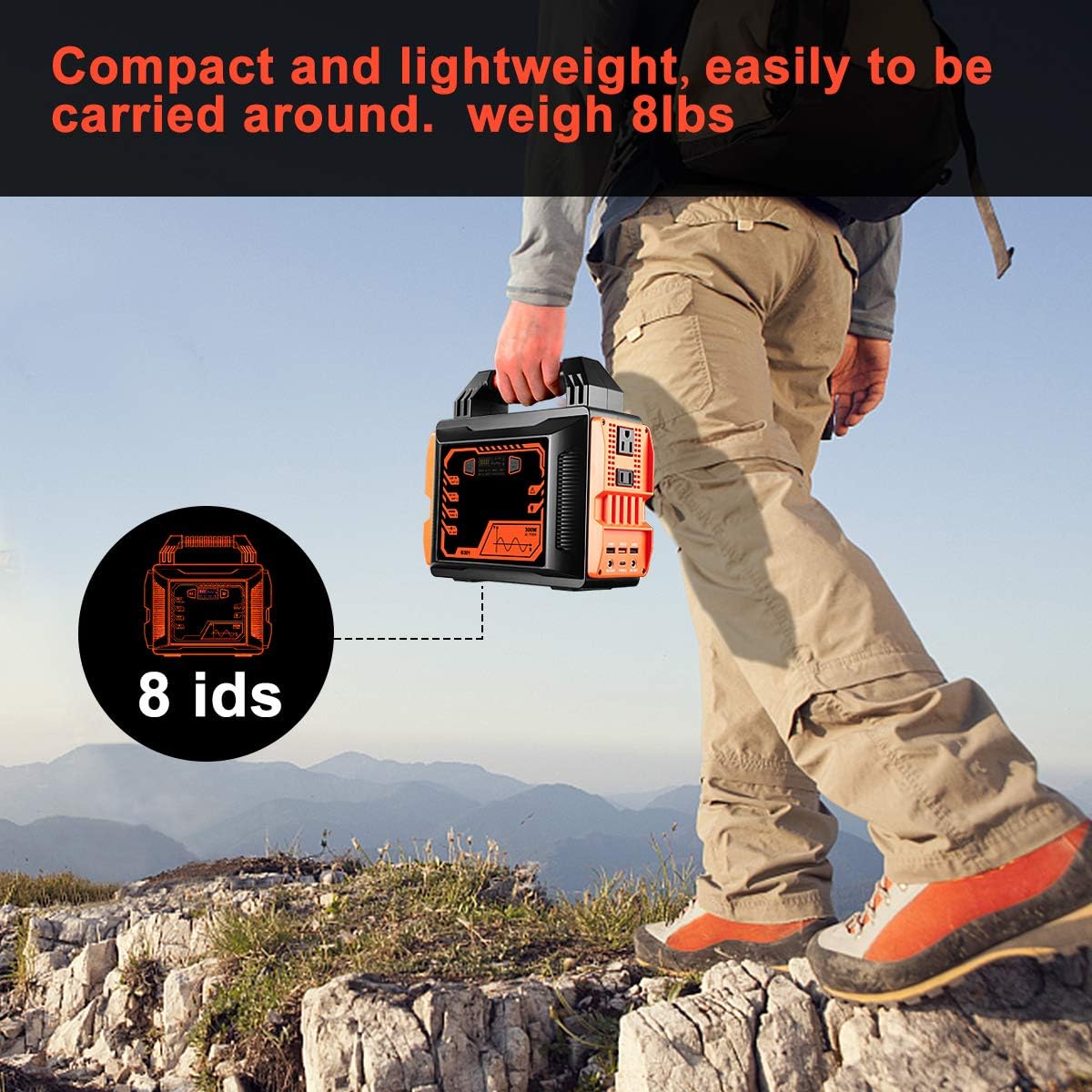 300Wh Portable Power Station with 110V/200W AC Outlet B6683