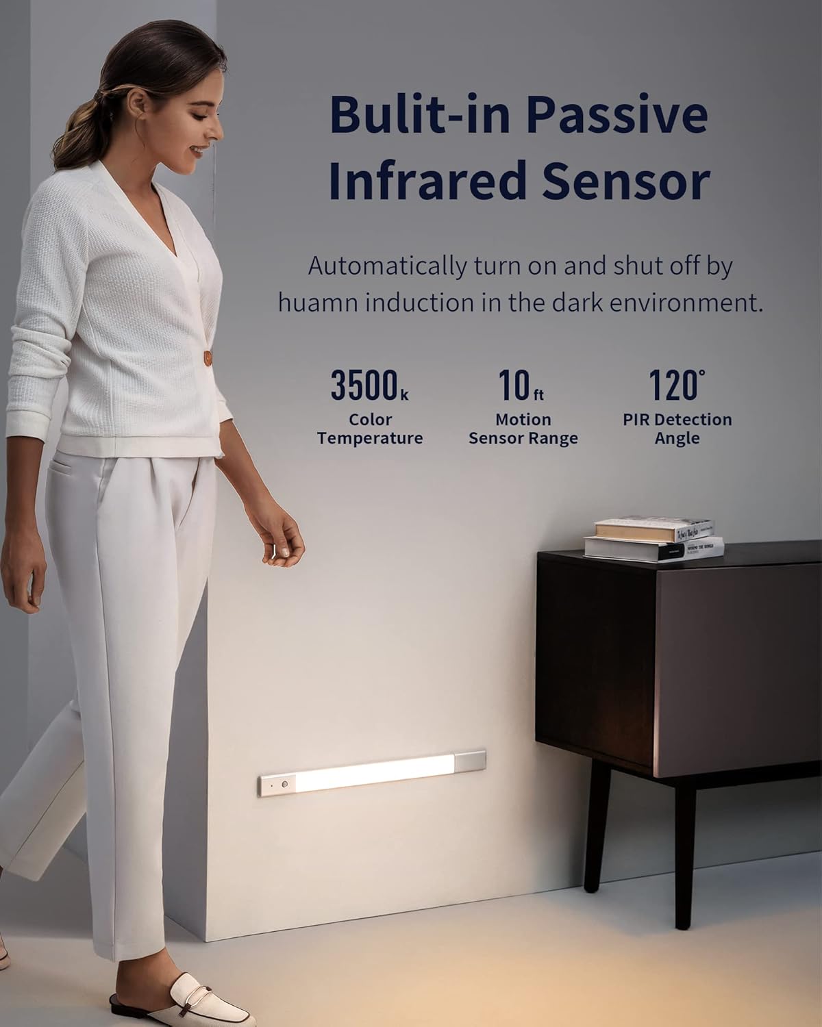 Under Cabinet Lights 48 LED Motion Sensor Light Indoor Wireless Rechargeable 2 Pack V930180
