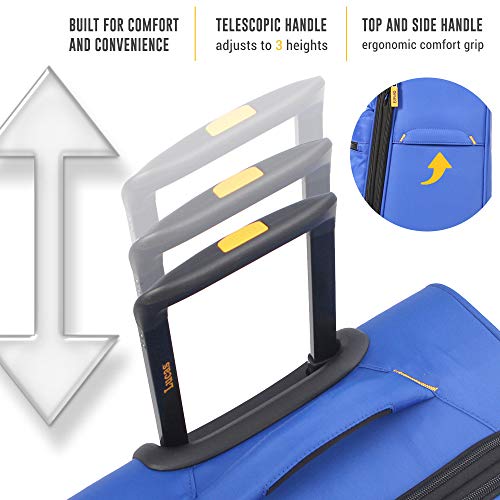 Ultra Lightweight Carry On Expandable Softside 20 Inch Luggage Small Rolling Bag Durable 8-Spinner Wheels Suitcase Royal Blue G902