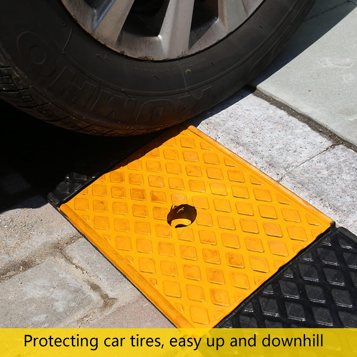2" Rubber Curb Ramps Heavy Duty Loading Threshold Ramp 39.3x5.9x2 Inch S6768