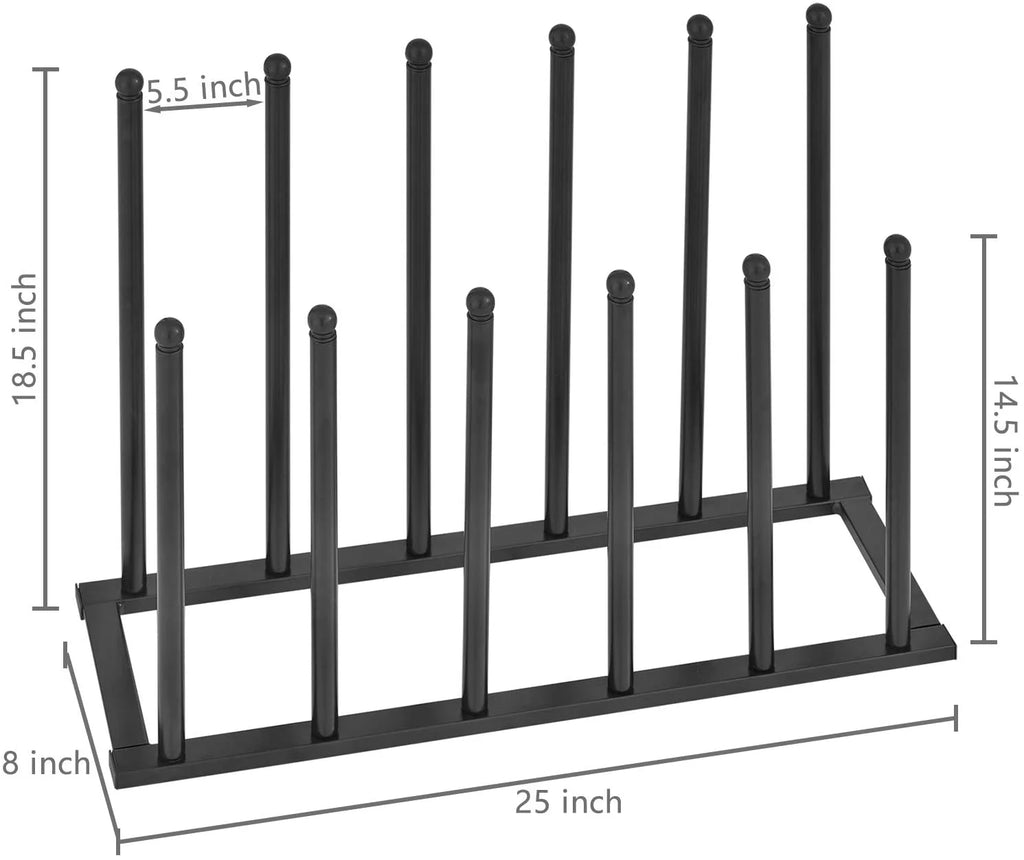 6-Pair Black Metal Boot Shoes Storage Rack X18815