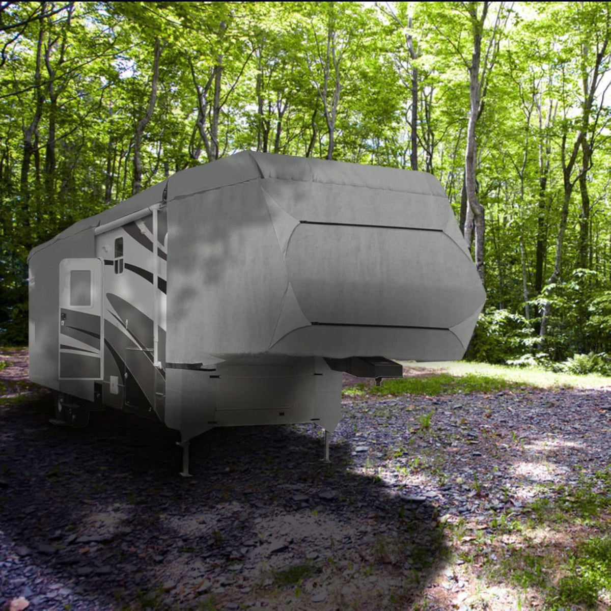 4-Layer RV Travel Trailer Camper Cover Fits 37'-41'L Extra Tall with Zipper Access C9865