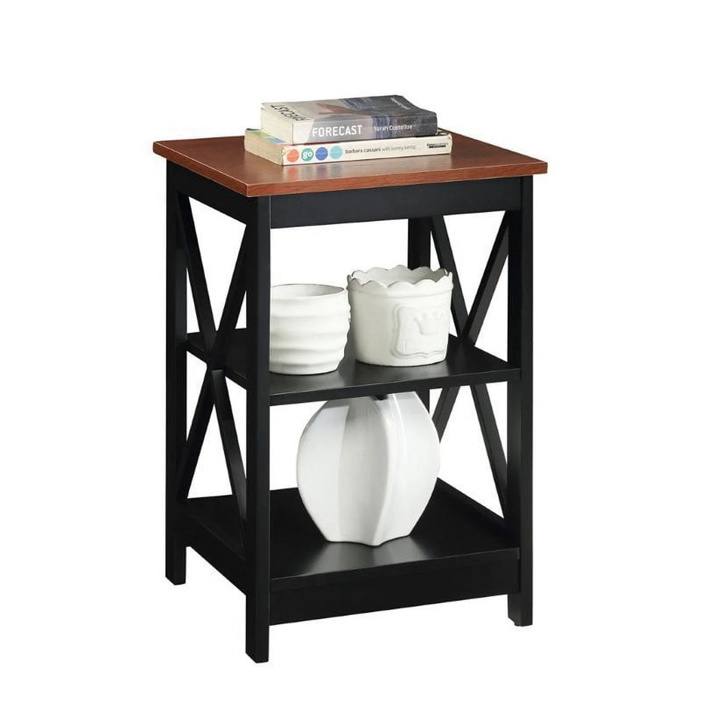 Wood End Table with Middle & Bottom Shelf in Cherry P318400