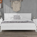 Modern White Solid Wood King Platform Bed Y7922