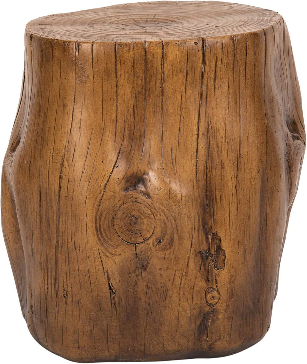 Faux Wood Stump Stool Accent Table Brown K3730
