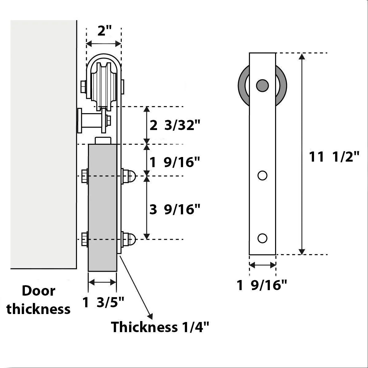 Double Barn Door 36 x 80 inches with Frosted Glass A536986