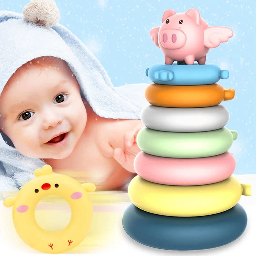 7 Pcs Soft Stacking Rings Toy C107816