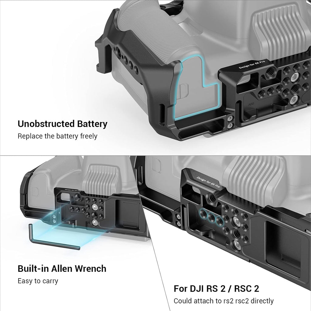 Full Cage for Blackmagic Pocket Cinema Camera 6K Pro with NATO Rail & Cold Shoe Mount J89104