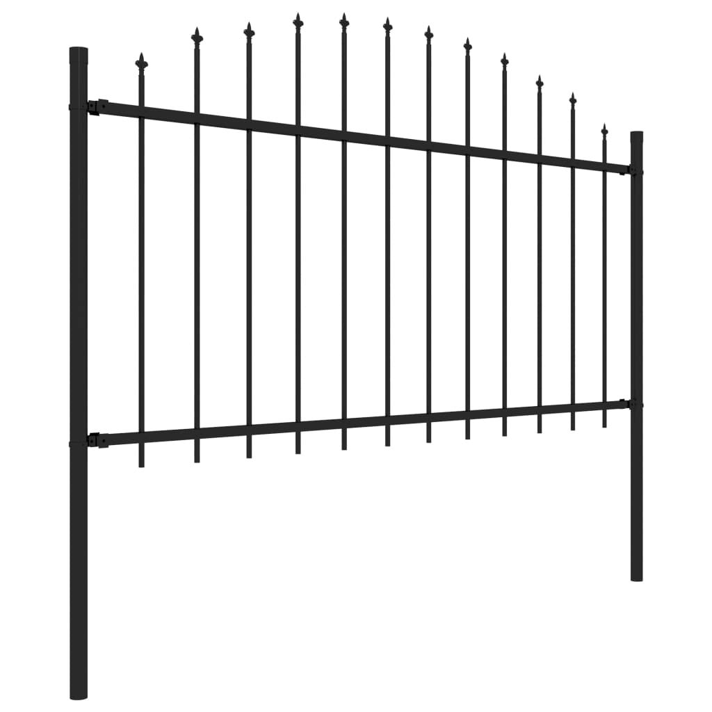 Black Steel Garden Fence with Spear Top 5.6& V762287