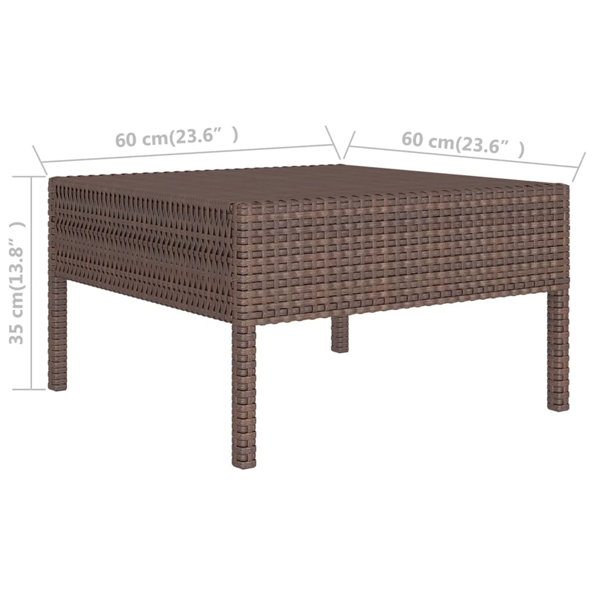 9 Piece Patio Lounge Set with Cream White Cushion Brown Poly Rattan Sectional Outdoor Furniture Set I5243