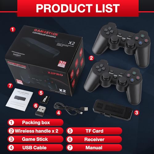 4K HDMI Video Console with 42,000 Classic Games, Dual 2.4G Wireless Controllers, 256GB Built-in B575