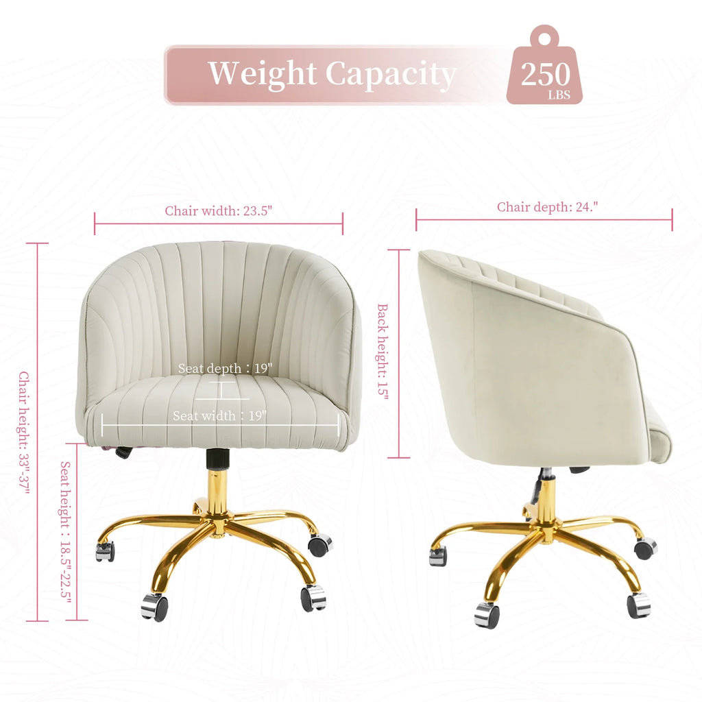 Velvet Swivel Office Chair with Wheels M224