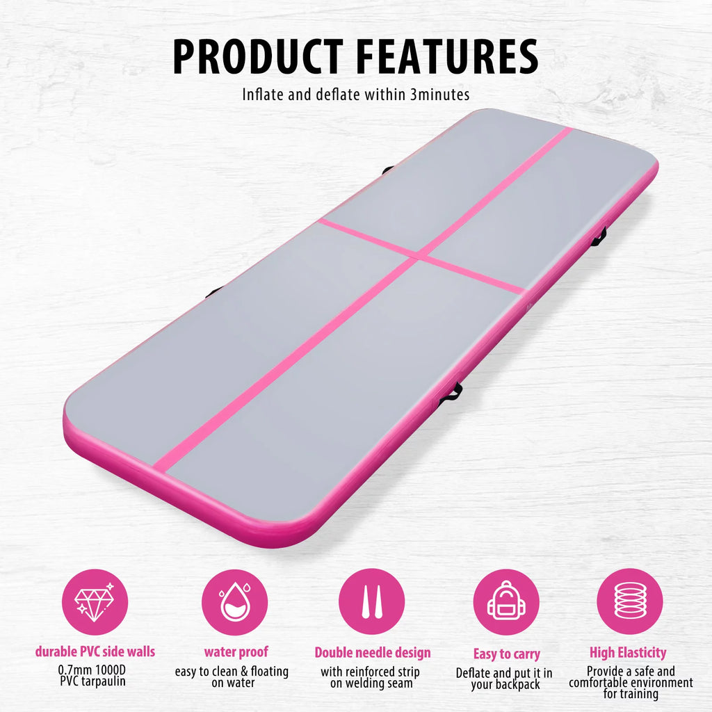 10ft 13ft 16ft 20ft 4 inches Gymnastics Air Mat with Electric Air Pump Carry Bag V9952