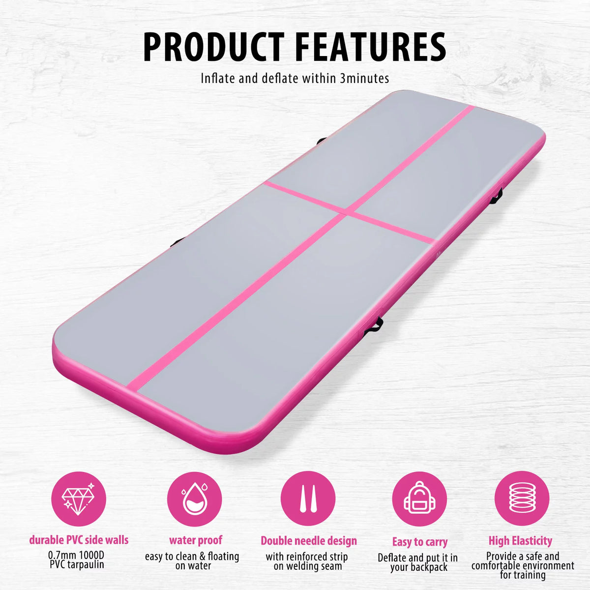 10ft 13ft 16ft 20ft 4 inches Gymnastics Air Mat with Electric Air Pump Carry Bag V9952