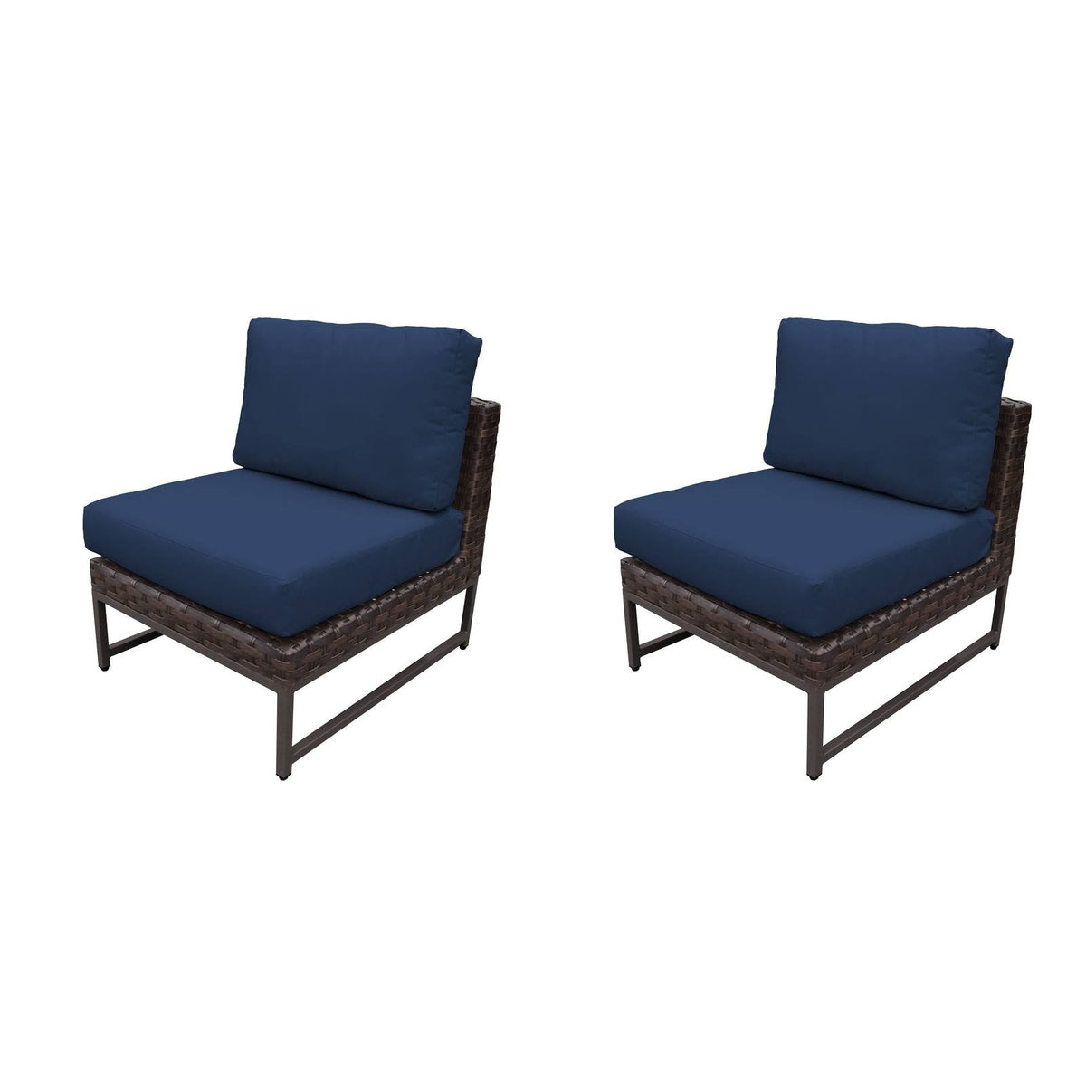 Navy Armless Sofa H1328