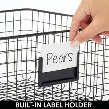 Metal Wire Food Organizer Storage Baskets with Label Slot D98446