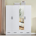 Gray Wooden Armoire Wardrobe with 3 Drawers W3983