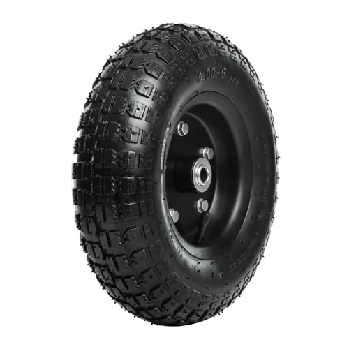 13 Inch 1 PC Rubber Pneumatic Replacement Tires and Wheels 4.00-6 with 5/8'' Axle Bore Hole B7437