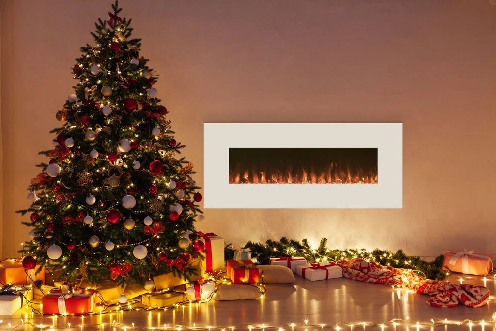 50-inch Wall Mounted Electric Fireplace with Remote White A156