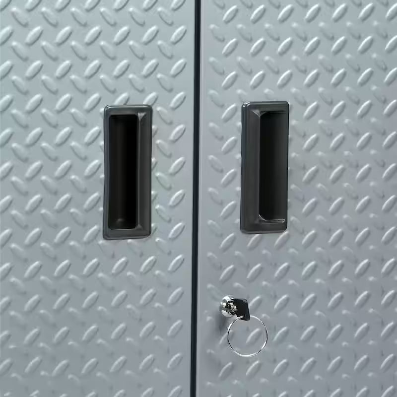 Steel Freestanding Garage Cabinet in Silver Tread F38290
