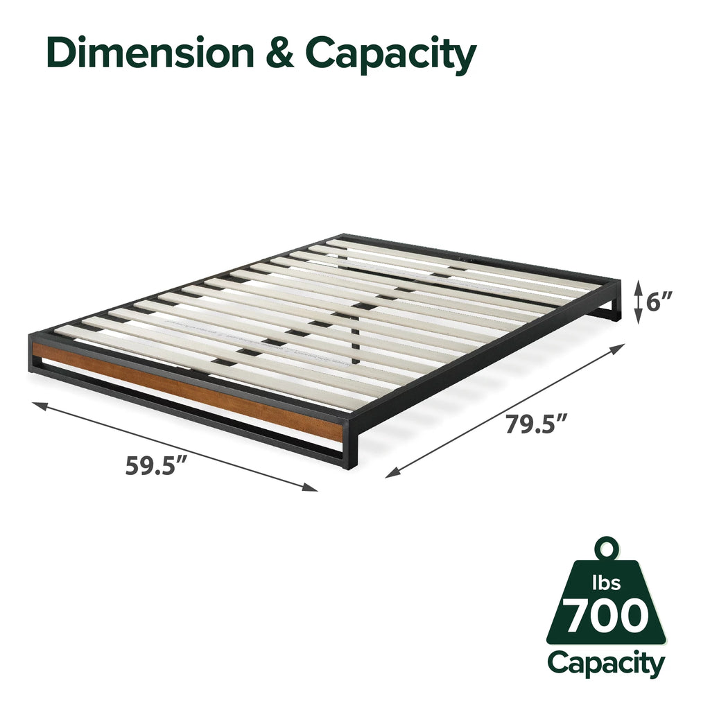 Queen Bamboo and Metal Platform Bed B17981