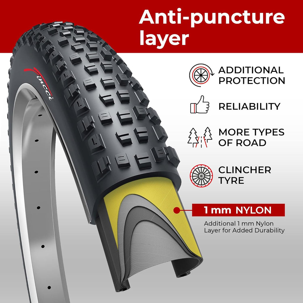 Pair 27.5 x 2.35 Inch 60 TPI Foldable All Mountain Enduro Tires with Nylon Protection S8026