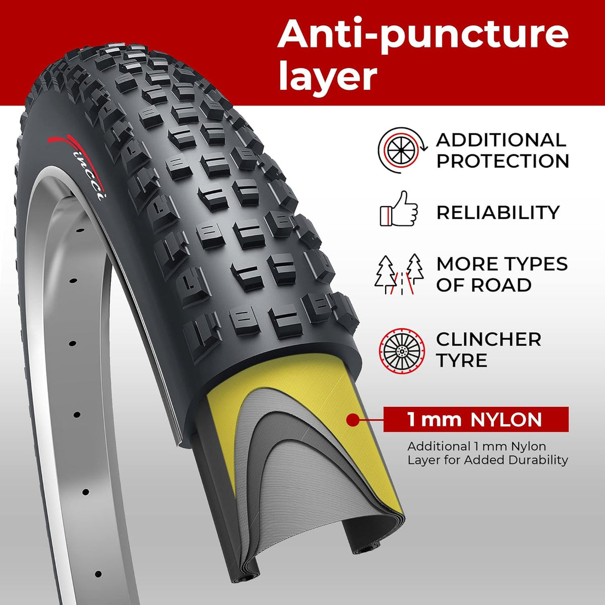 Pair 27.5 x 2.35 Inch 60 TPI Foldable All Mountain Enduro Tires with Nylon Protection S8026