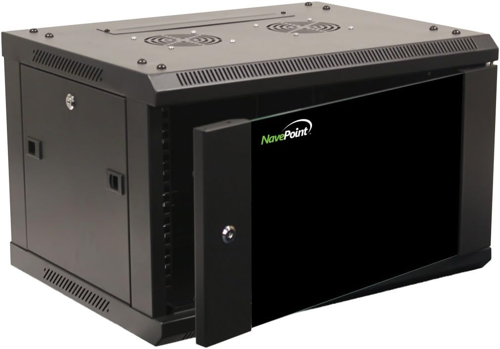 6U Wall Mount Network Server Cabinet Rack Enclosure Glass Door Lock M596536