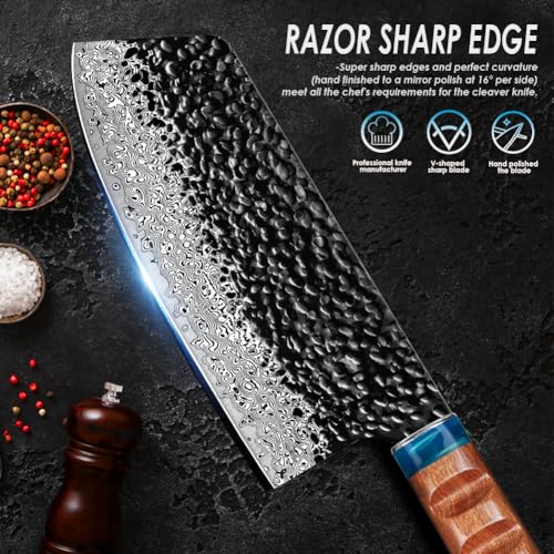 Damascus Nakiri knife 7 inch F27104