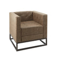 Brown Upholstered Accent Chair with Metal Base P957