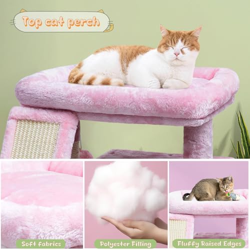 Light Grey Cat Tree with Scratching Post and Perch L1635