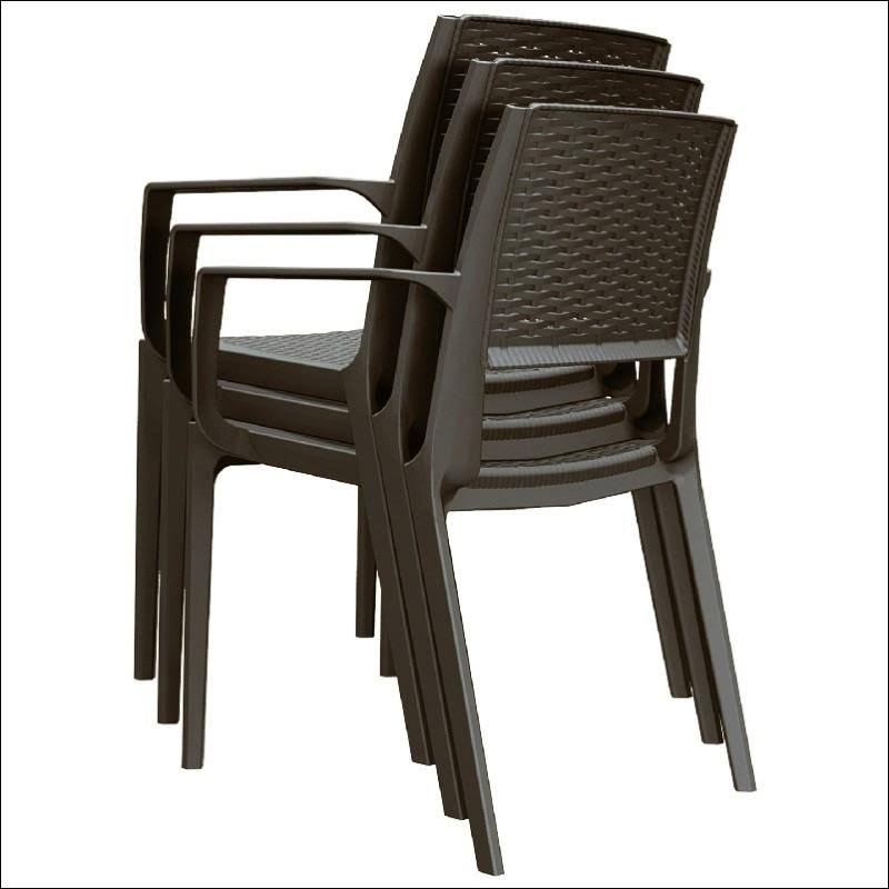 Brown Resin Dining Arm Chair Z2083