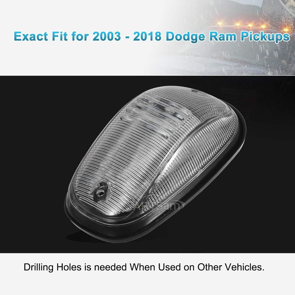 5PCS Clear/Amber 45LED Cab Marker Roof Light V49755