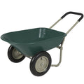 Green Dual Wheel Home Wheelbarrow Yard Garden Cart F407944