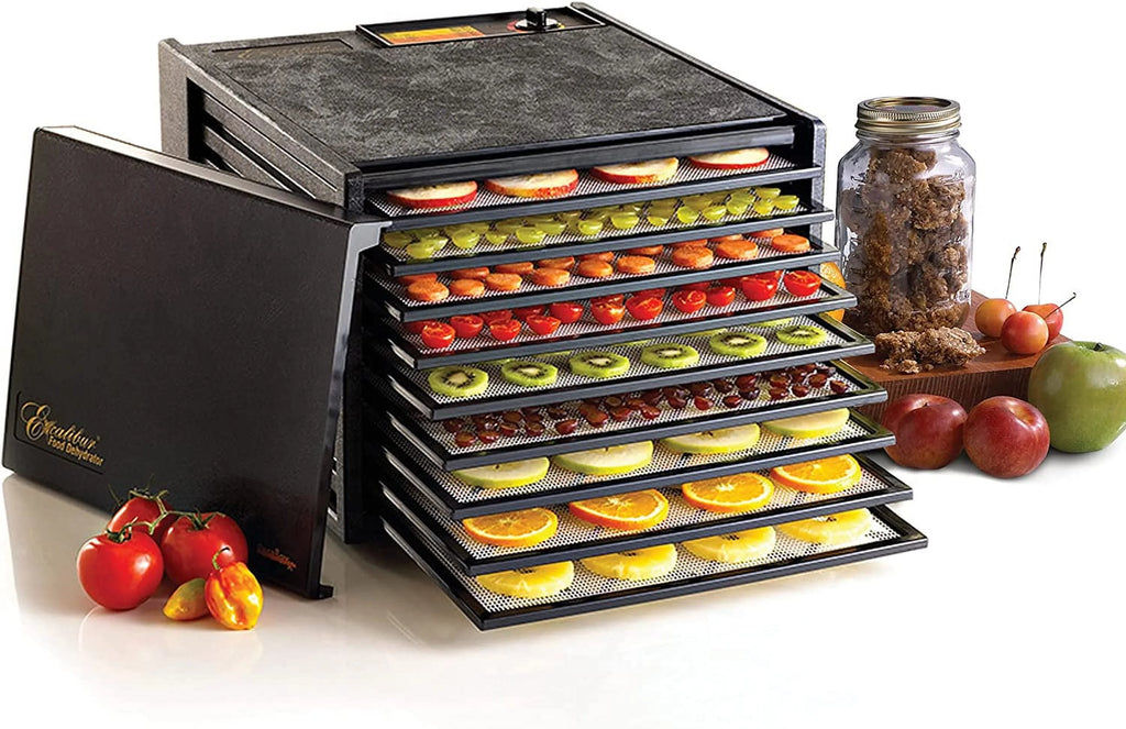 Electric Food Dehydrator Machine 600 W 9 Trays Black R858287