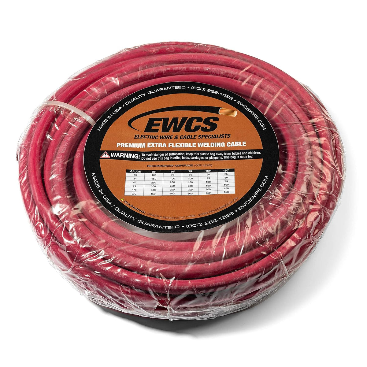 6 Gauge Welding Cable 600 Volt Red 25 Feet V676376