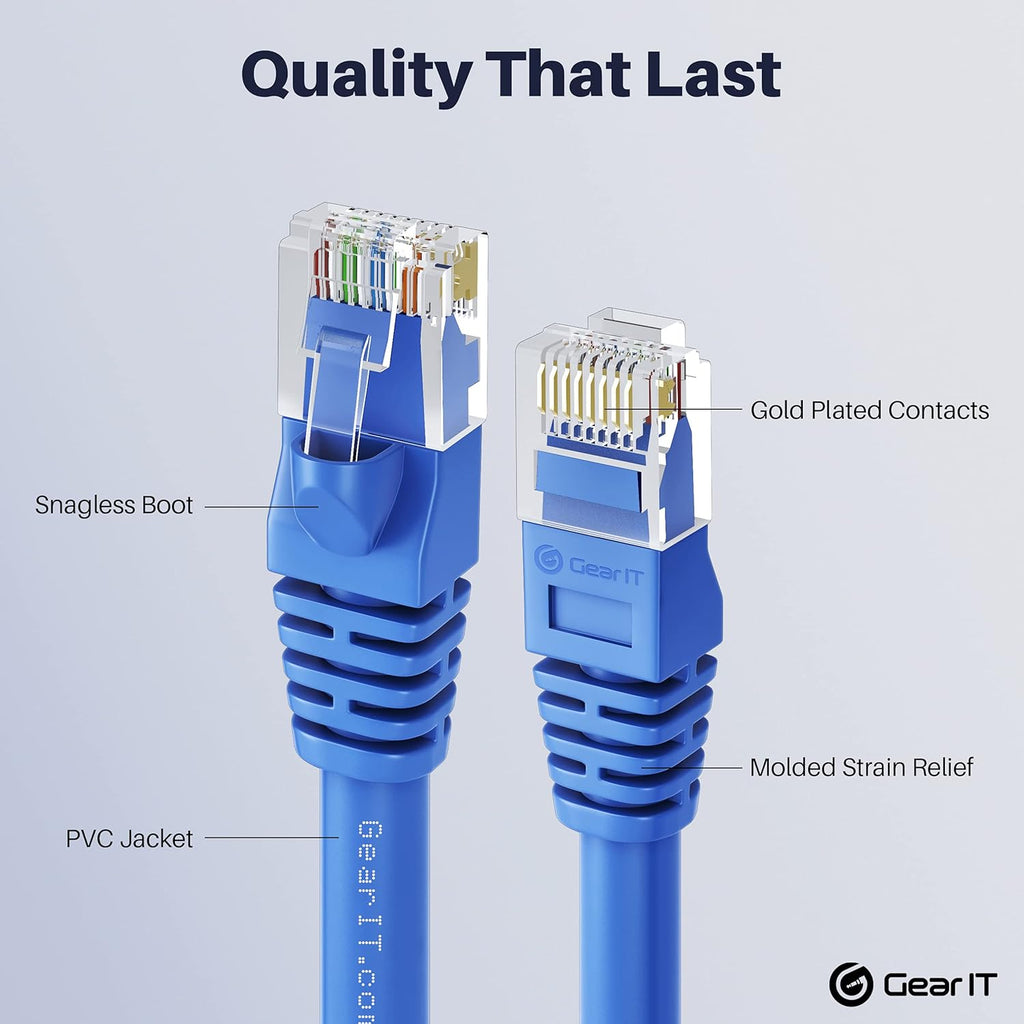 Cat 6 Ethernet Cable 100 ft 5-Pack Blue D38757