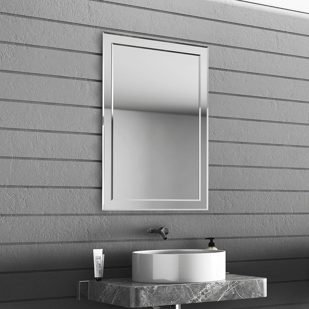 Frameless Rectangular Wall Mounted Double-Layer Mirror N162245