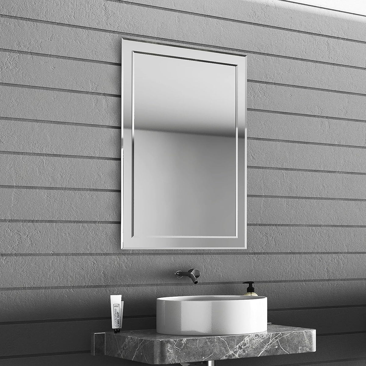 Frameless Rectangular Wall Mounted Double-Layer Mirror N162245