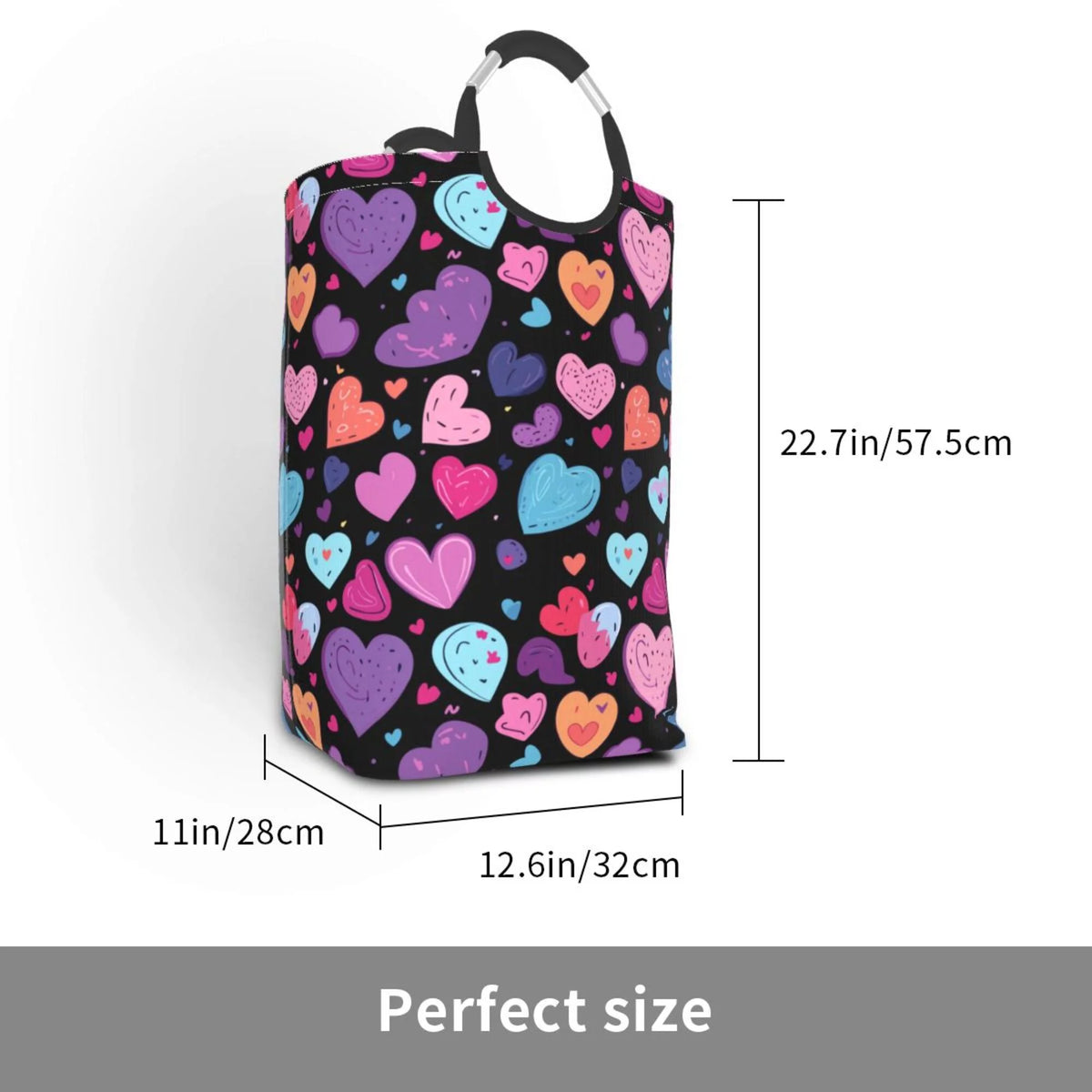 50L Rectangular Laundry Hamper with Aluminum Handles U3123