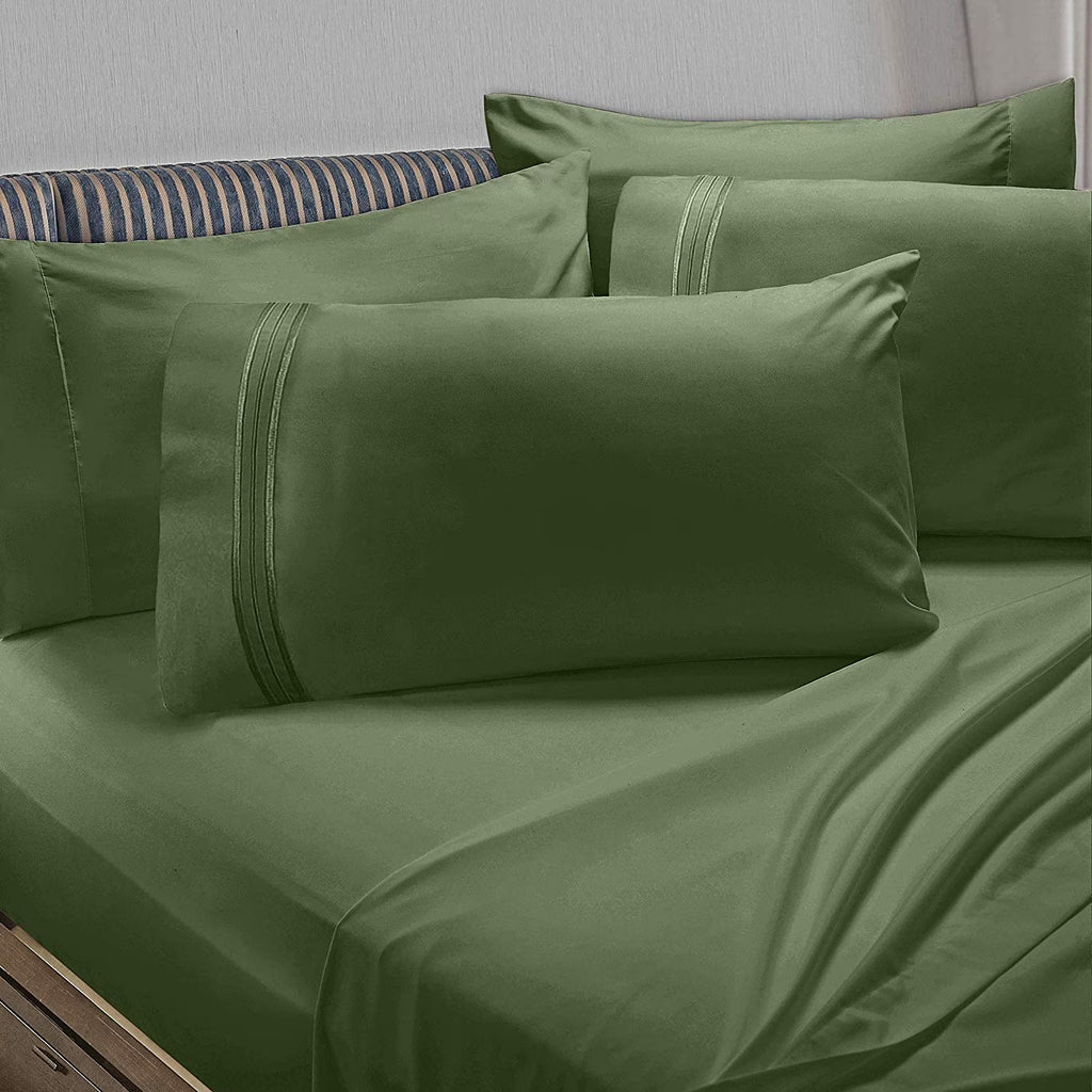King 6 Piece Microfiber Bed Sheet Set with Extra Pillowcases G771