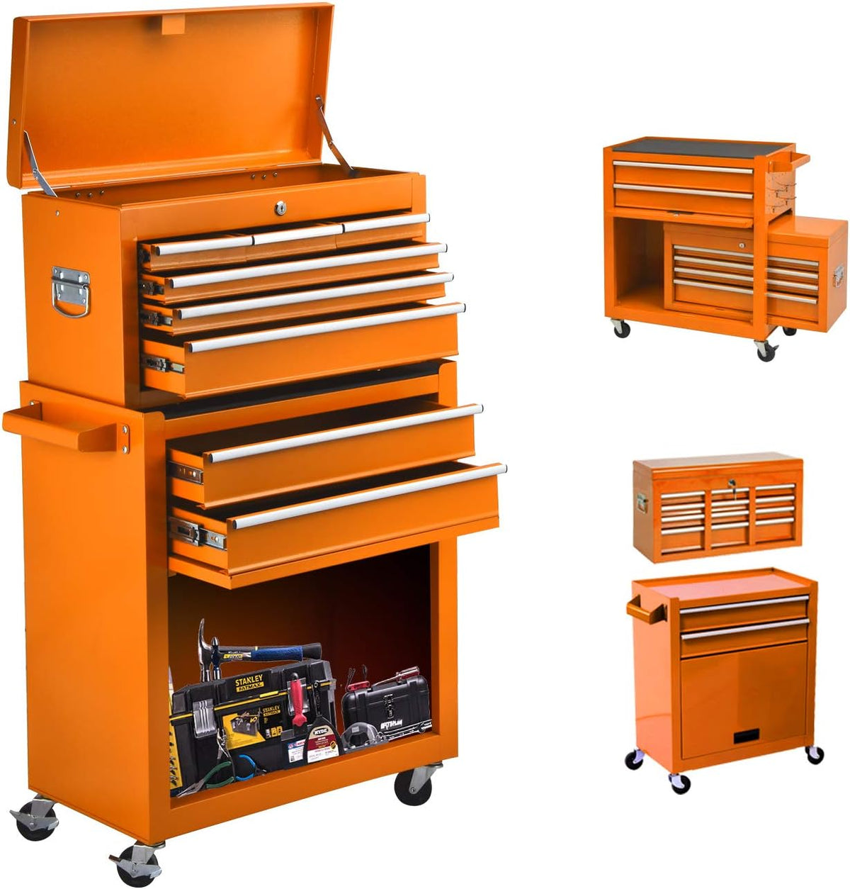 8-Drawer Rolling Tool Cabinet with Wheels W2228