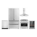 36 Dual Fuel Range, Wall Mount Range Hood, Dishwasher, Refrigerator with Ice Maker and Wine Cooler P4251
